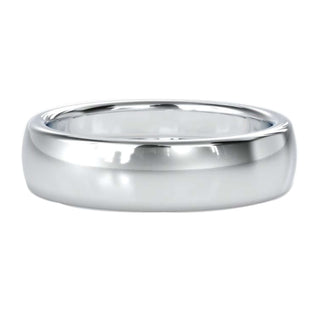 Simple gold wedding band with a classic comfort fit design.
