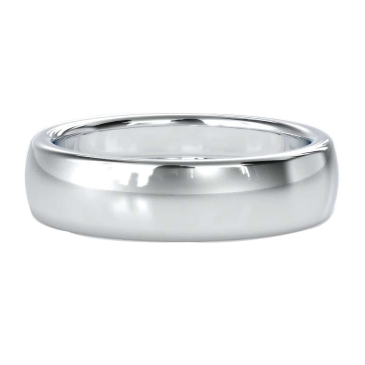 Simple gold wedding band with a classic comfort fit design.
