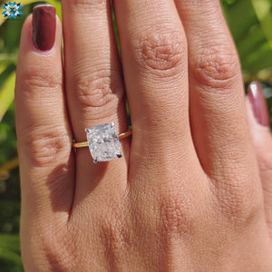 Stunning cushion engagement ring in a classic setting.
