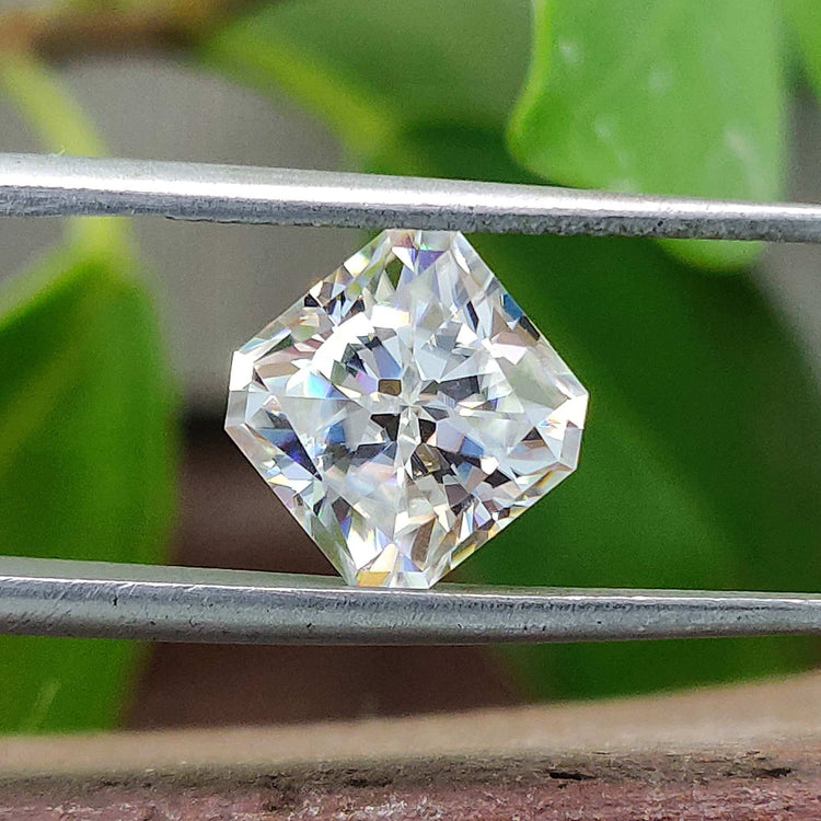 Square Radiant Rensu Cut Moissanite in 2.10 carat Moissanite crafted for engagement rings made by Diamondrensu.
