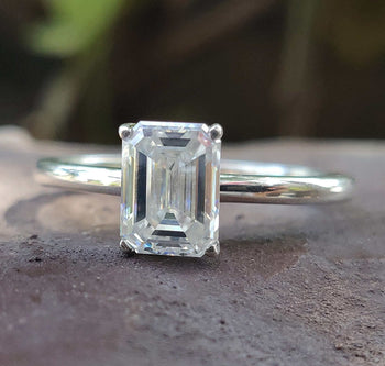 Elegant Emerald Cut Engagement Ring perfect for proposals.