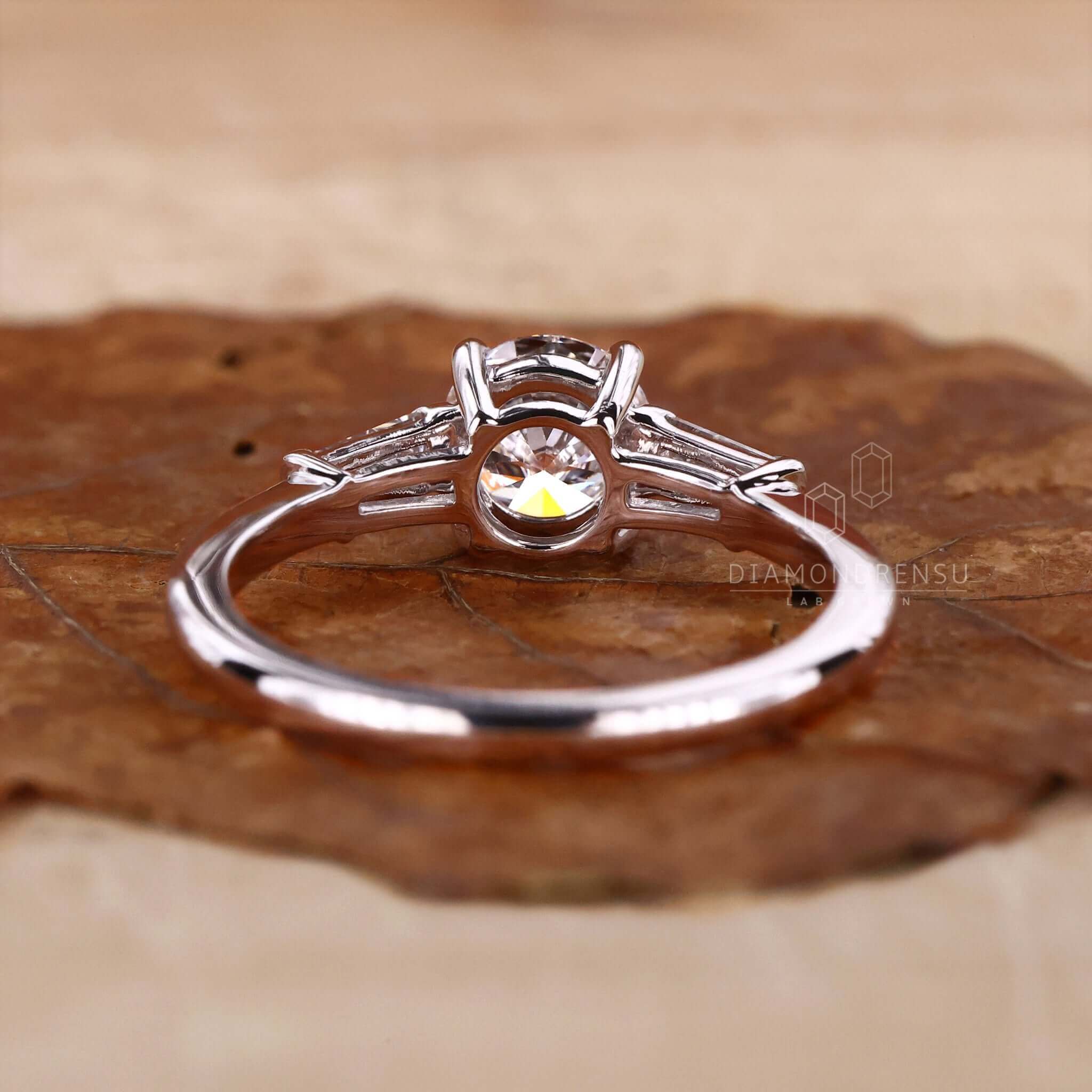 lab created diamond engagement ring