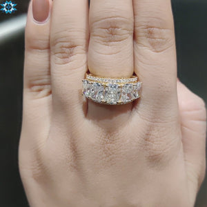 Radiant cut moissanite engagement ring showcasing elegant craftsmanship.