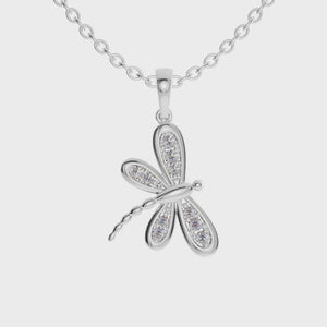 A necklace with butterfly pendant adds charm and elegance.
