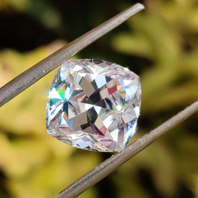 1.5 carat cushion cut moissanite loose stone crafted for custom fine jewelry.
