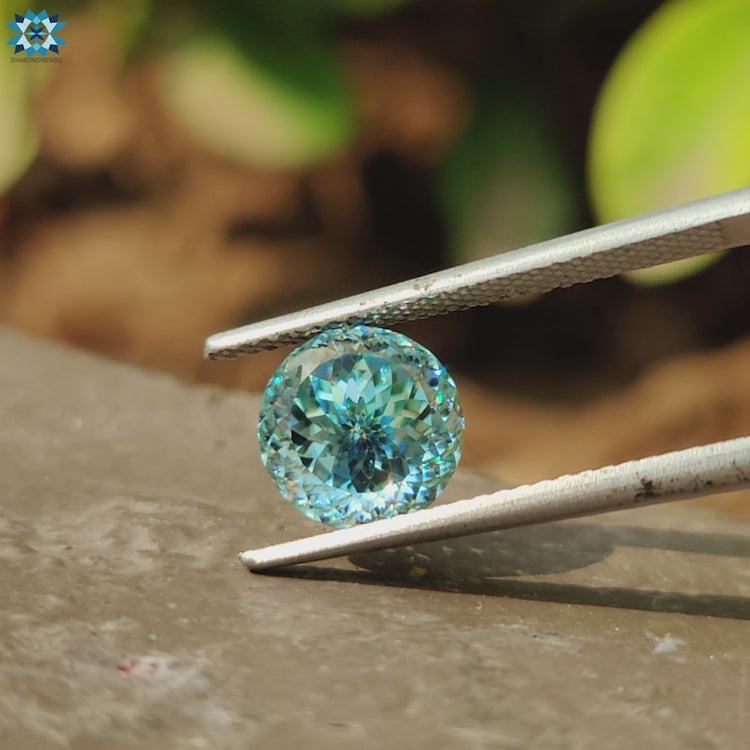 Buy moissanite loose stone in cyan blue Portuguese cut.
