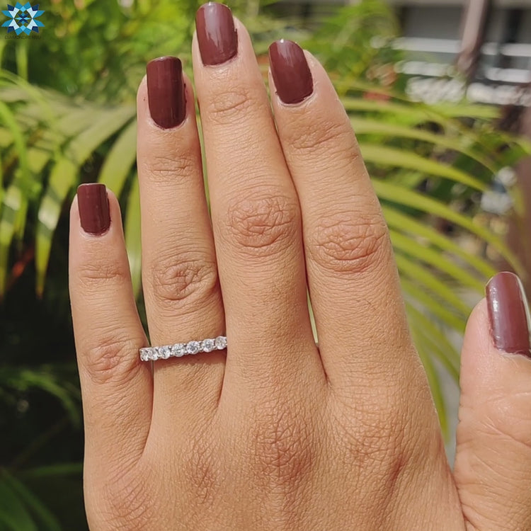 Elegant eternity ring in a brilliant white gold setting.