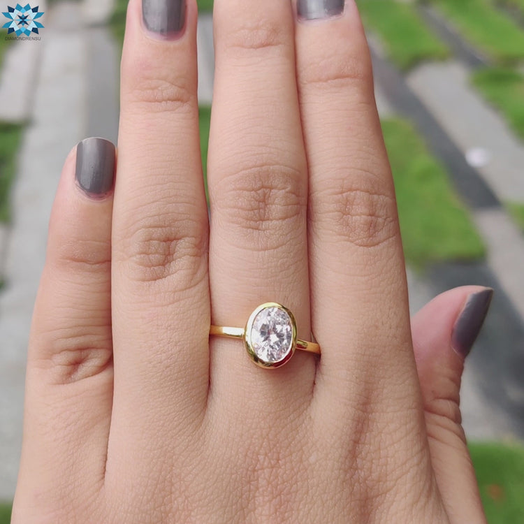 Stunning oval cut moissanite engagement ring for a timeless look.
