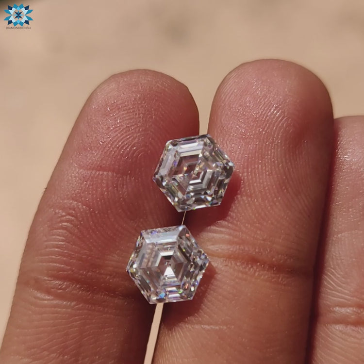Moissanite loose stone pair, 0.50 to 4.0 TCW.
