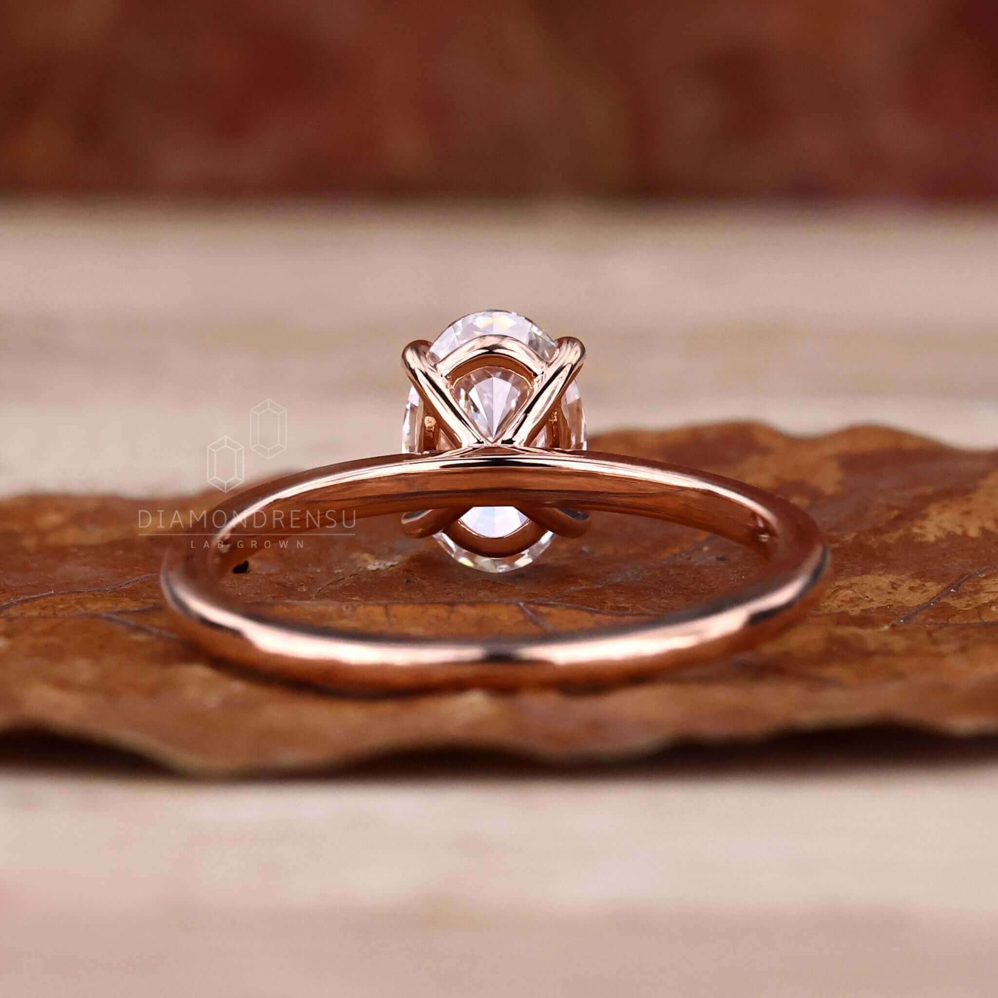 oval cut lab grown diamond engagement ring
