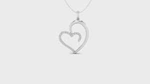 Round diamond necklace pendant with heart-shaped accents, a perfect combination of style and craftsmanship.
