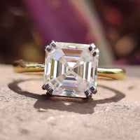Asscher Cut Engagement Ring showcasing timeless elegance.
