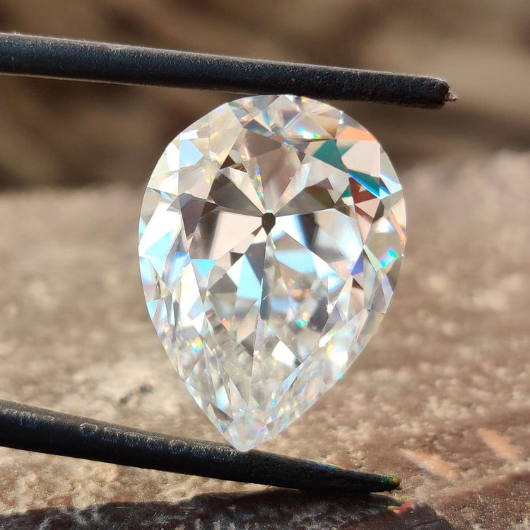 Old European cut Moissanite shown in 10.13 carat size as a loose moissanite from Diamondresnu collection.
