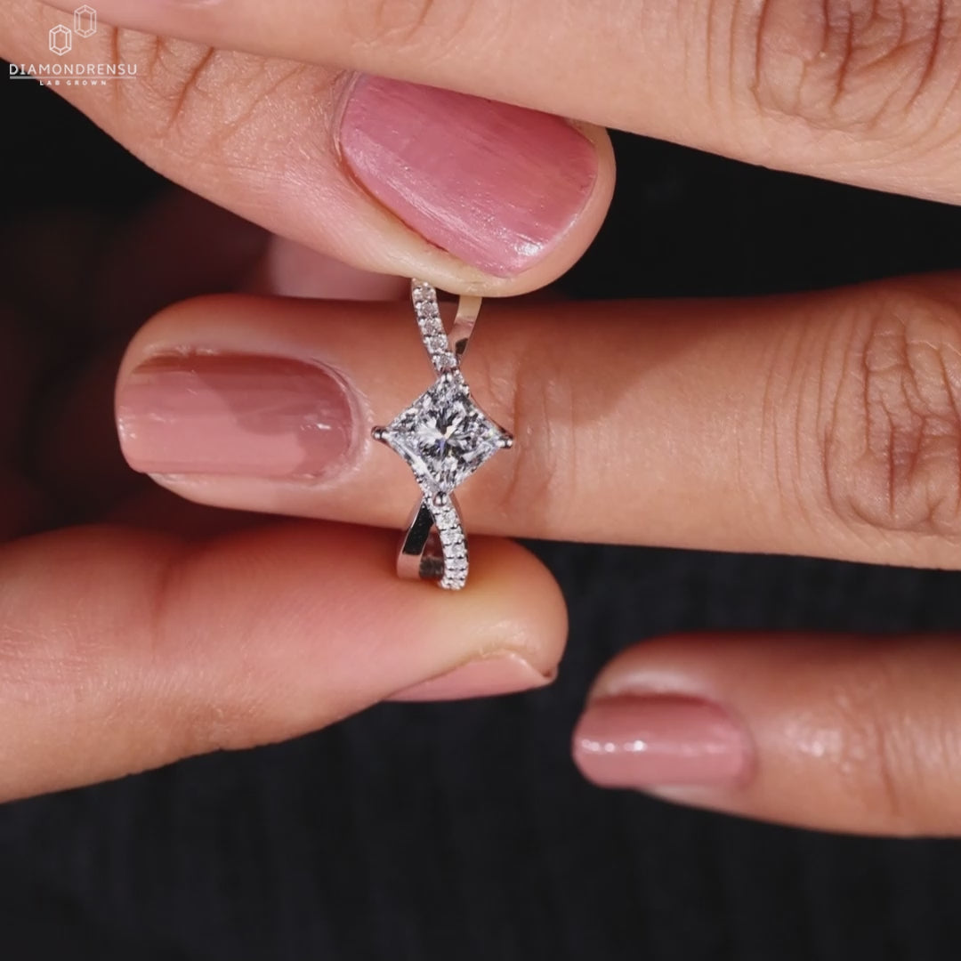Large Oval Lab Diamond Ring Bridal Set Rose Gold Solitaire Ring Stack | La  More Design