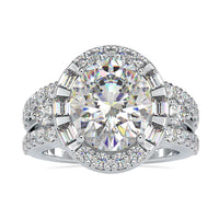 Halo oval ring engagement with a stunning oval cut diamond.
