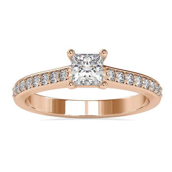 Channel Set Engagement Ring with Lab Grown Diamond.