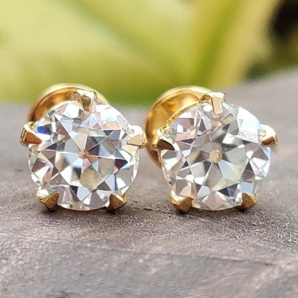 Classic Three Prong Stud buy Earrings, 6.50 MM Round Colorless Moissanite Wedding Earrings, Birthday Gift For Her, Valentine Gift For Your Love