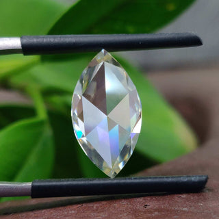 Marquise rose cut moissanite listed for custom jewelry.
