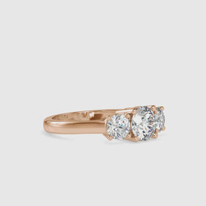 Round diamond engagement ring in a 6 prong solitaire design, handmade jewelry