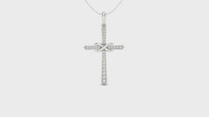 The round pendant with diamonds shines with brilliant sparkle.
