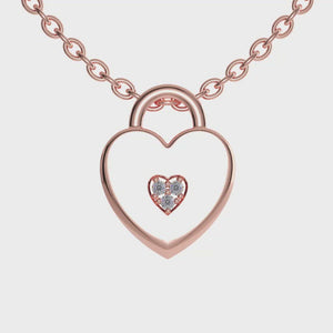 The lock pendant offers a unique, secure design.
