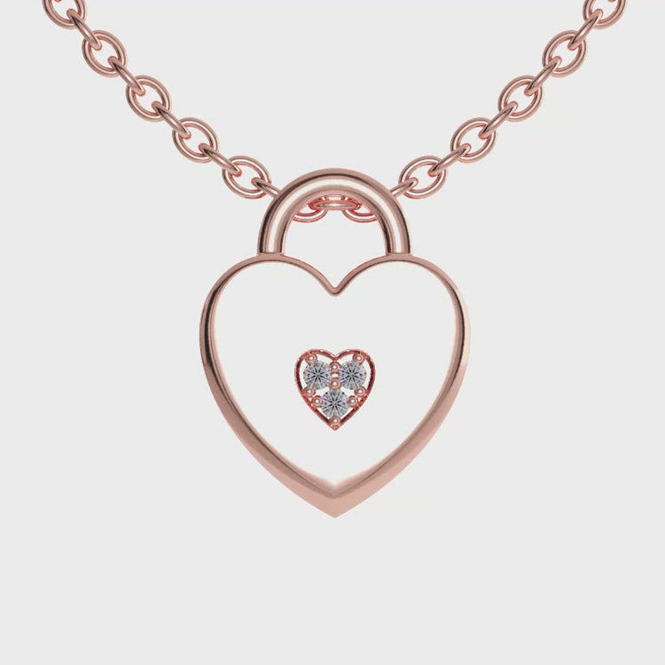 The lock pendant offers a unique, secure design.
