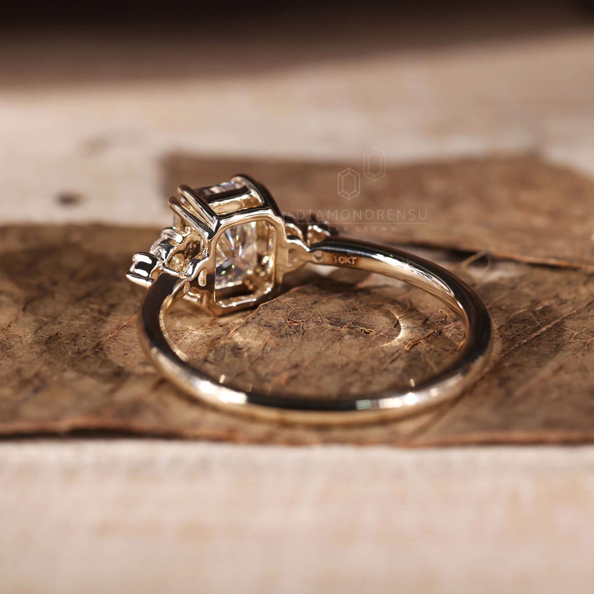Diamond Wedding Ring Radiant Cut 2 Carat Certified Lab Created 950