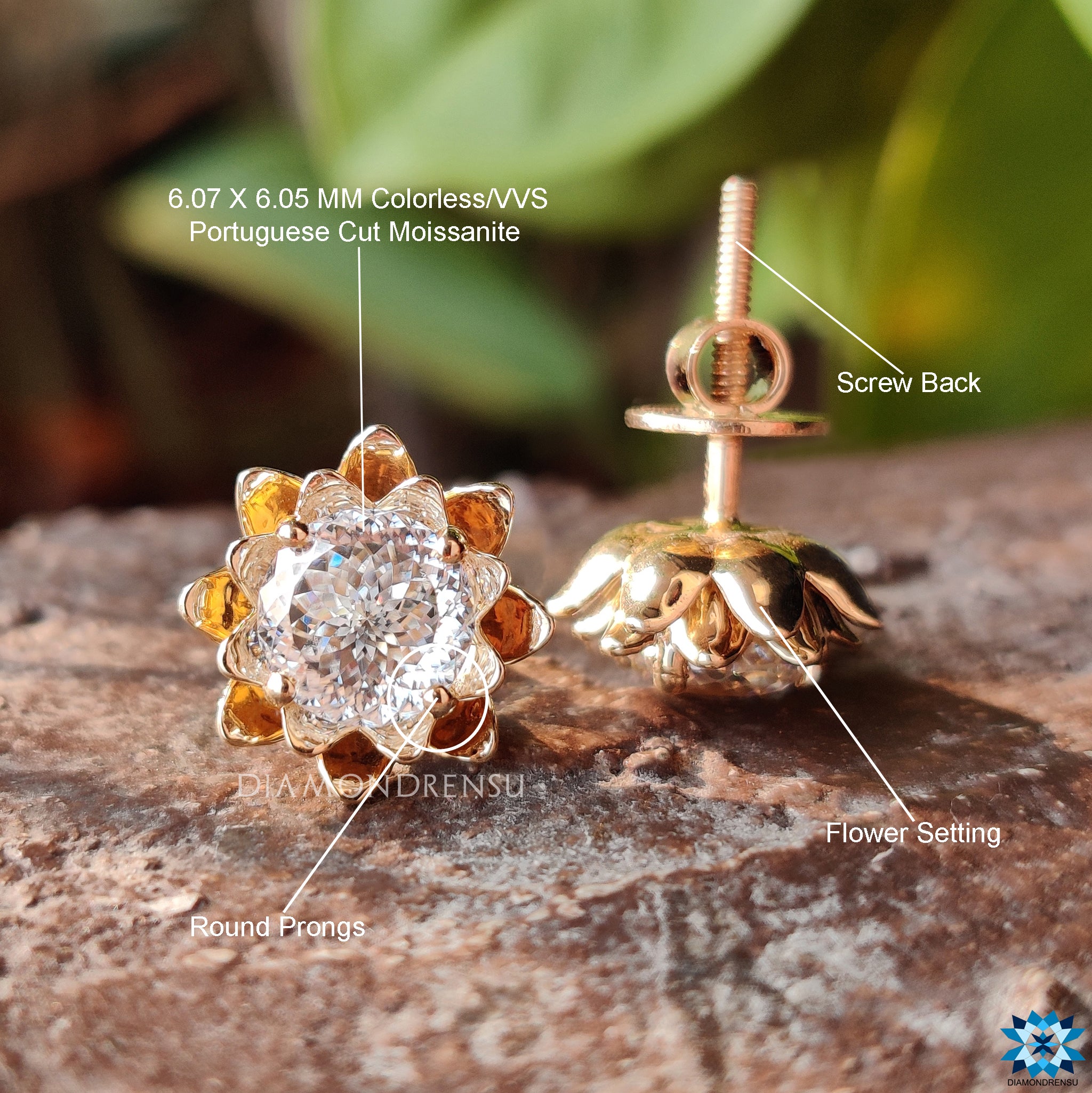 18 kt 6.42 GM Gold Diamond Earrings | Diamond Jewelry Store | Shop Now