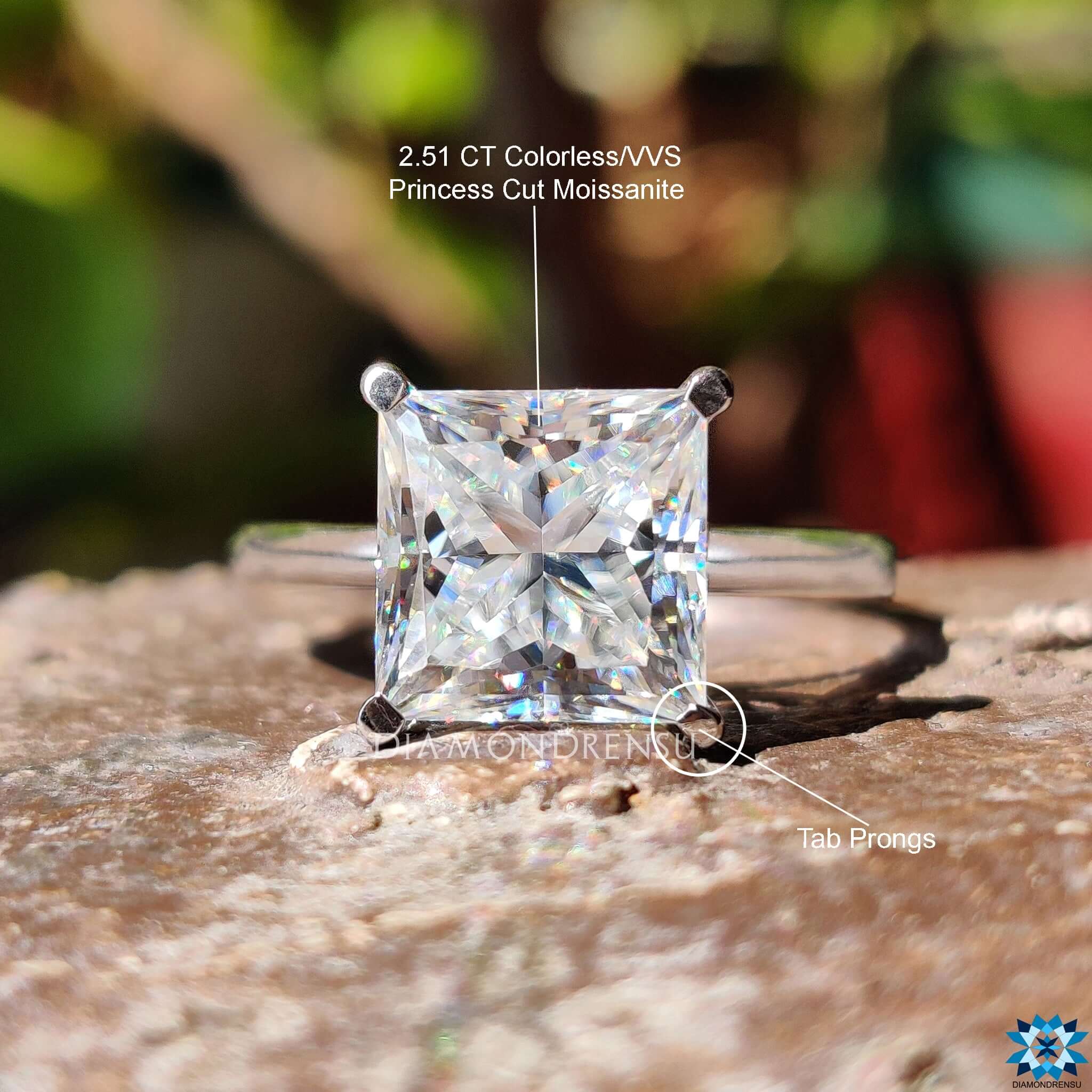 princess solitaire ring
