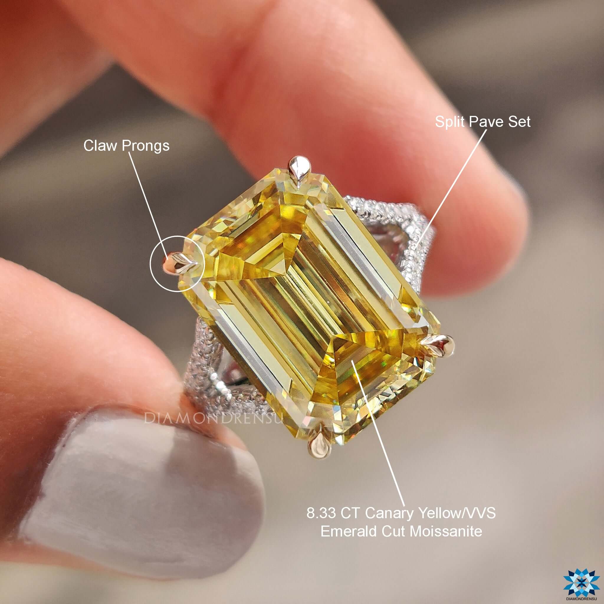 canary yellow moissanite ring