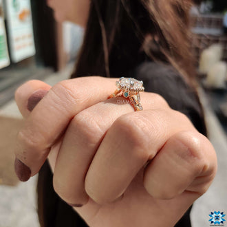 A breathtaking moissanite engagement ring with a brilliant stone that reflects a modern and eco-conscious choice.