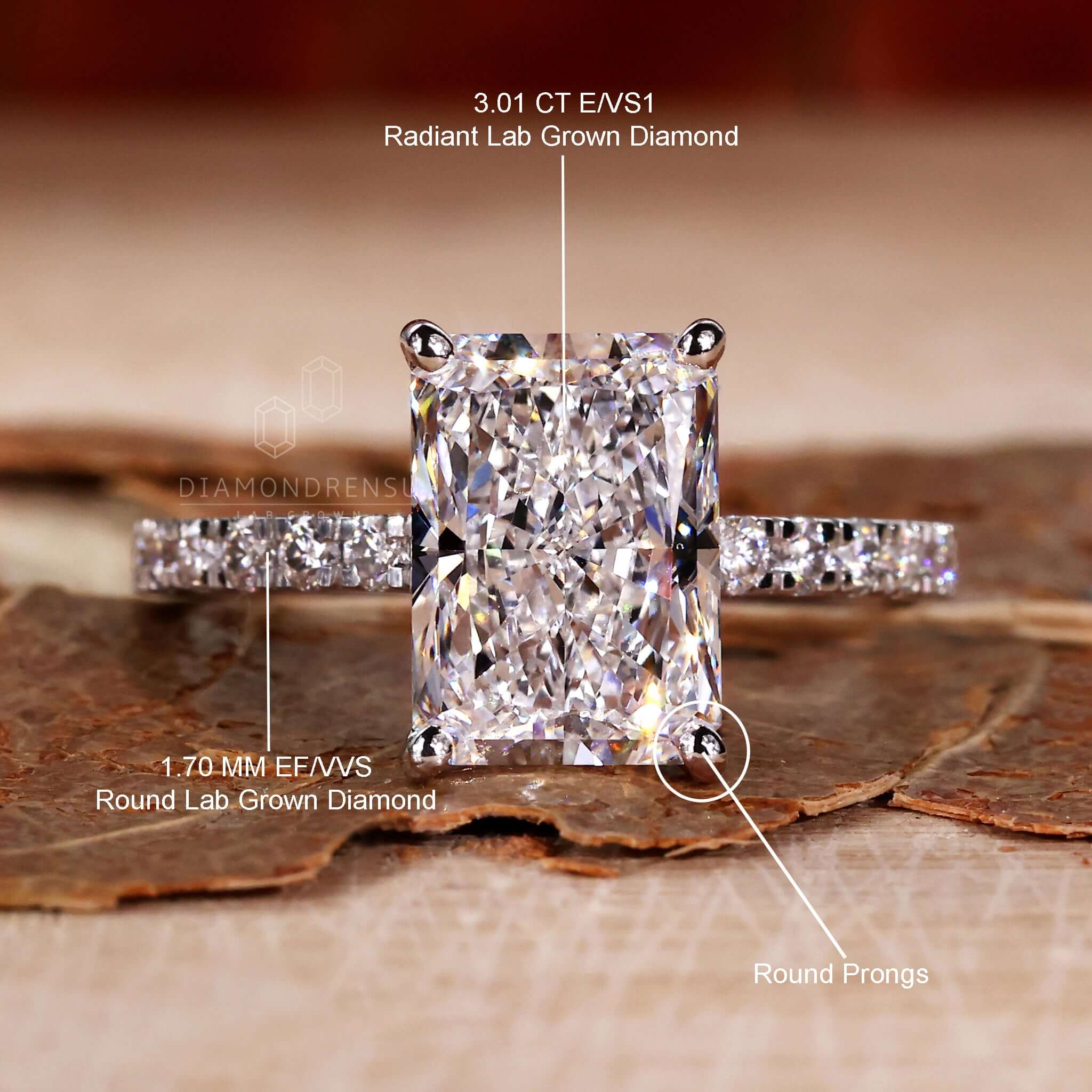 Radiant cut lab diamond Clearance