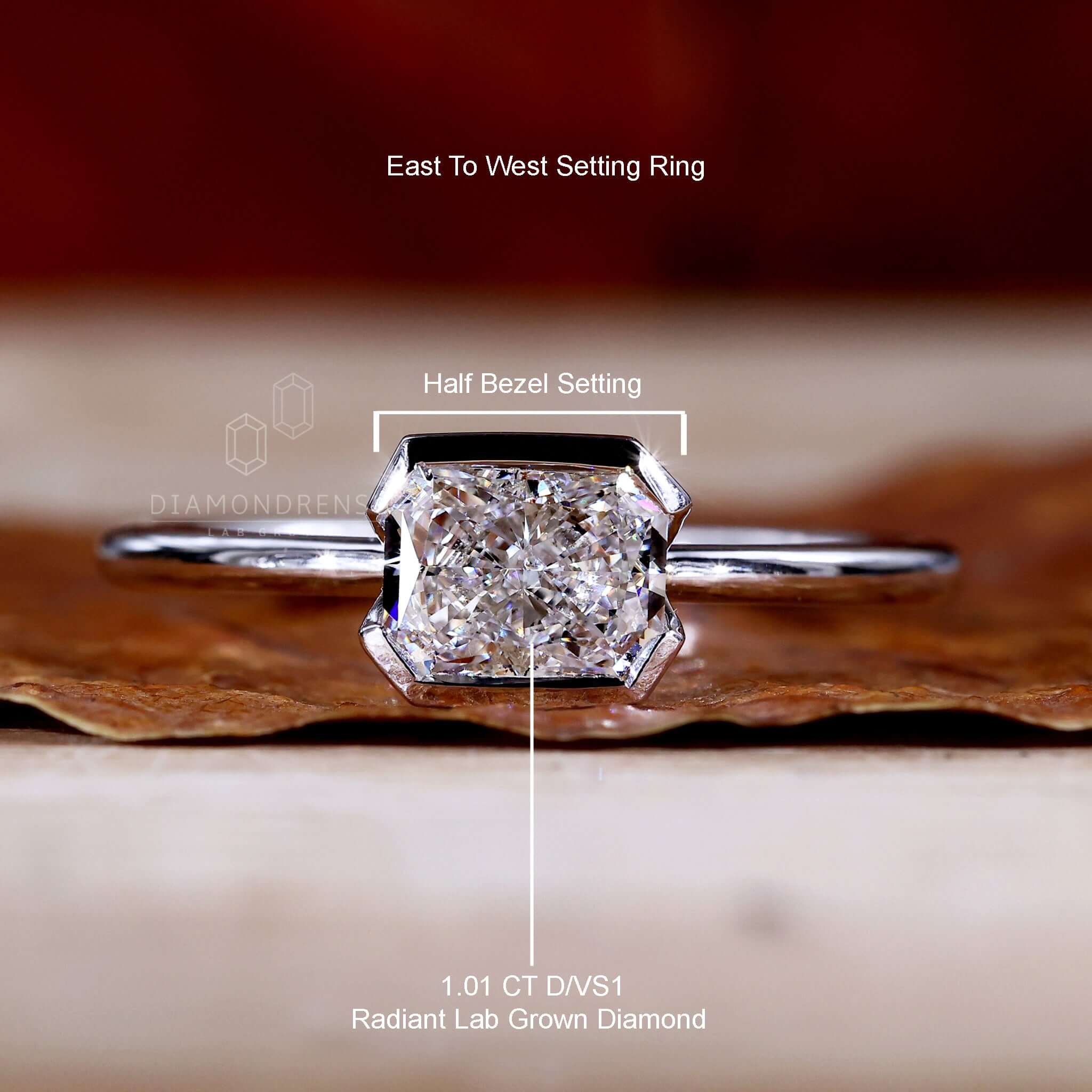 Sterling Silver White Half Bezel Round Cut Moissanite Solitaire Engagement  Ring, Adjustable (made To Order) at Rs 8000 in Surat