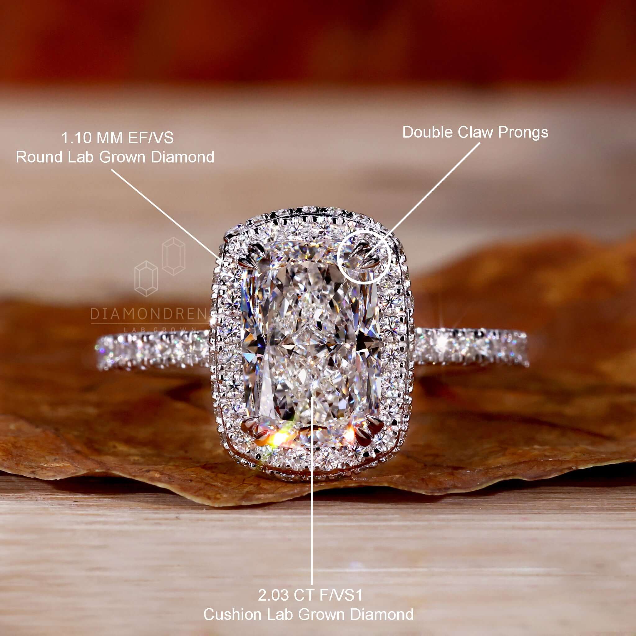 Cushion created diamond Clearance