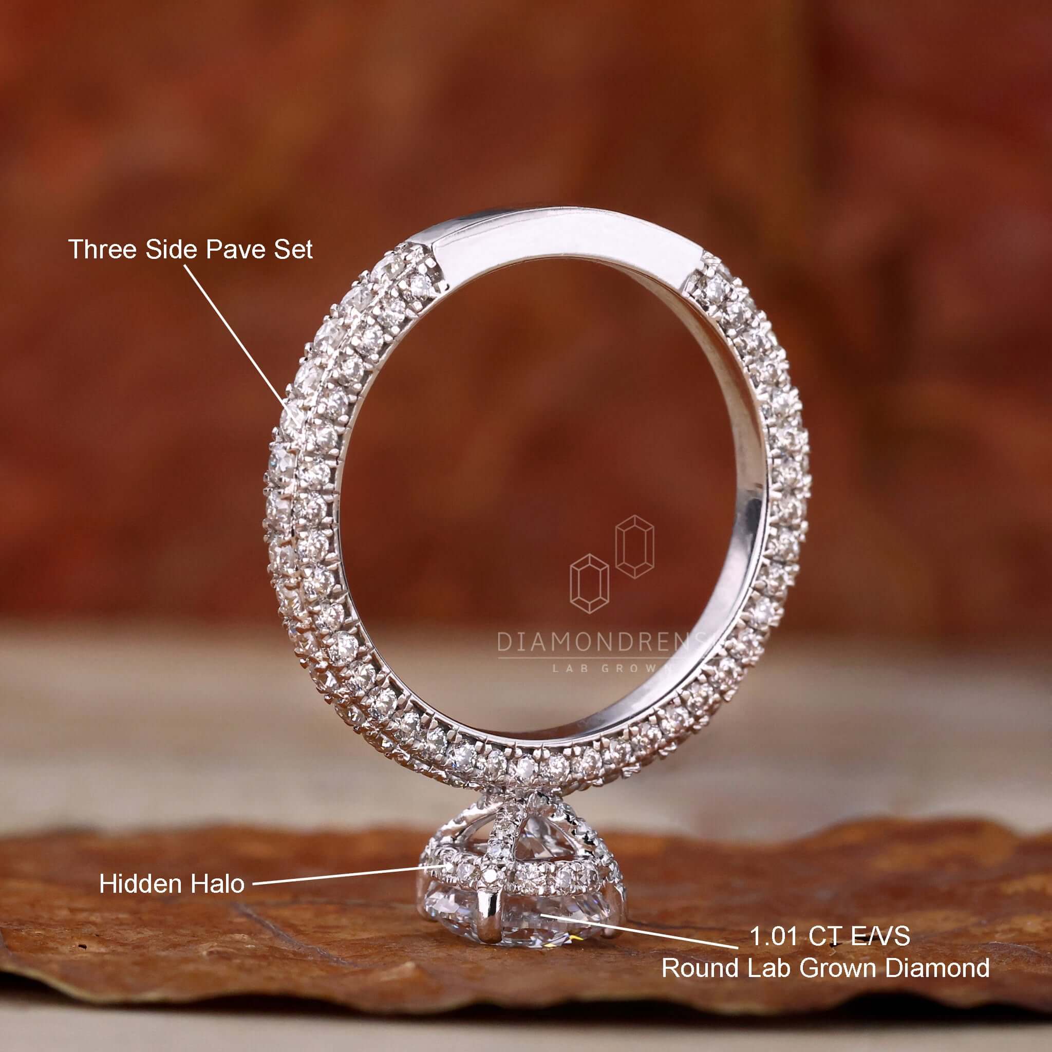 lab created diamond rings