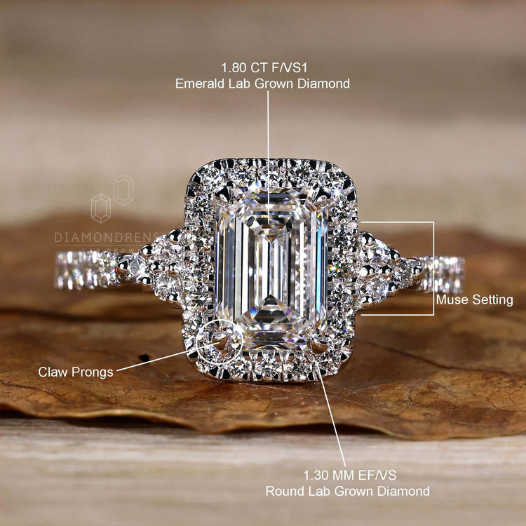 diamond halo engagement ring