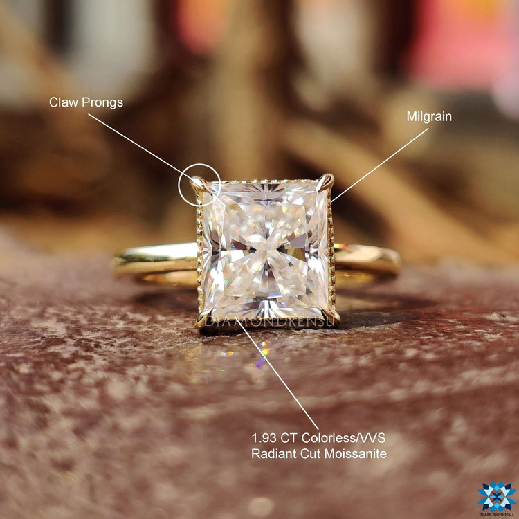 solitaire moissanite engagement ring - Diamondrensu