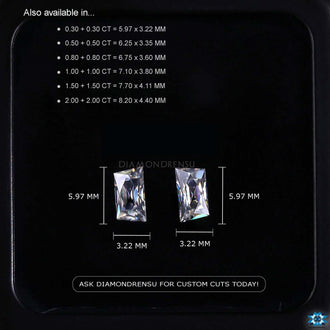 Moissanite loose stones available in 0.60 to 4.0 TCW with French Cut Stone.
