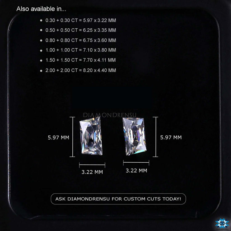 Moissanite loose stones available in 0.60 to 4.0 TCW with French Cut Stone.
