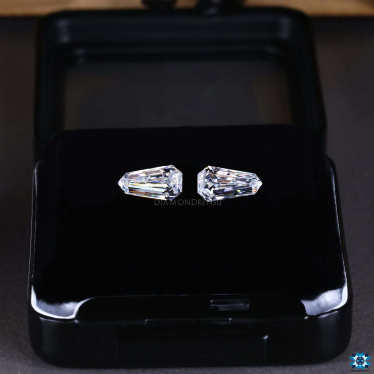 Shield shape moissanite offered in 0.50 to 4.0 TCW as loose stones.
