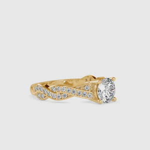 Stunning twisted pave engagement ring with a lab grown diamond for extra sparkle.
