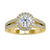 1.64 TCW Round Brilliant Cut Classic Split Shank Halo Moissanite Engagement Ring