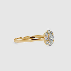 Oval diamond ring in a shared prong setting for a modern look
