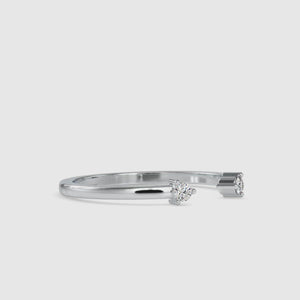 Open cuff diamond ring with handmade jewelry detailing from DiamondRensu.
