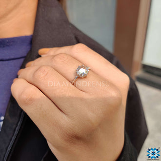 Beautiful round moissanite solitaire ring for special moments.
