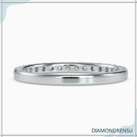 Eternity band round with lab grown diamonds in shared prong setting
