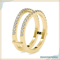 Ring guard wedding ring in rose gold, enhances any engagement ring
