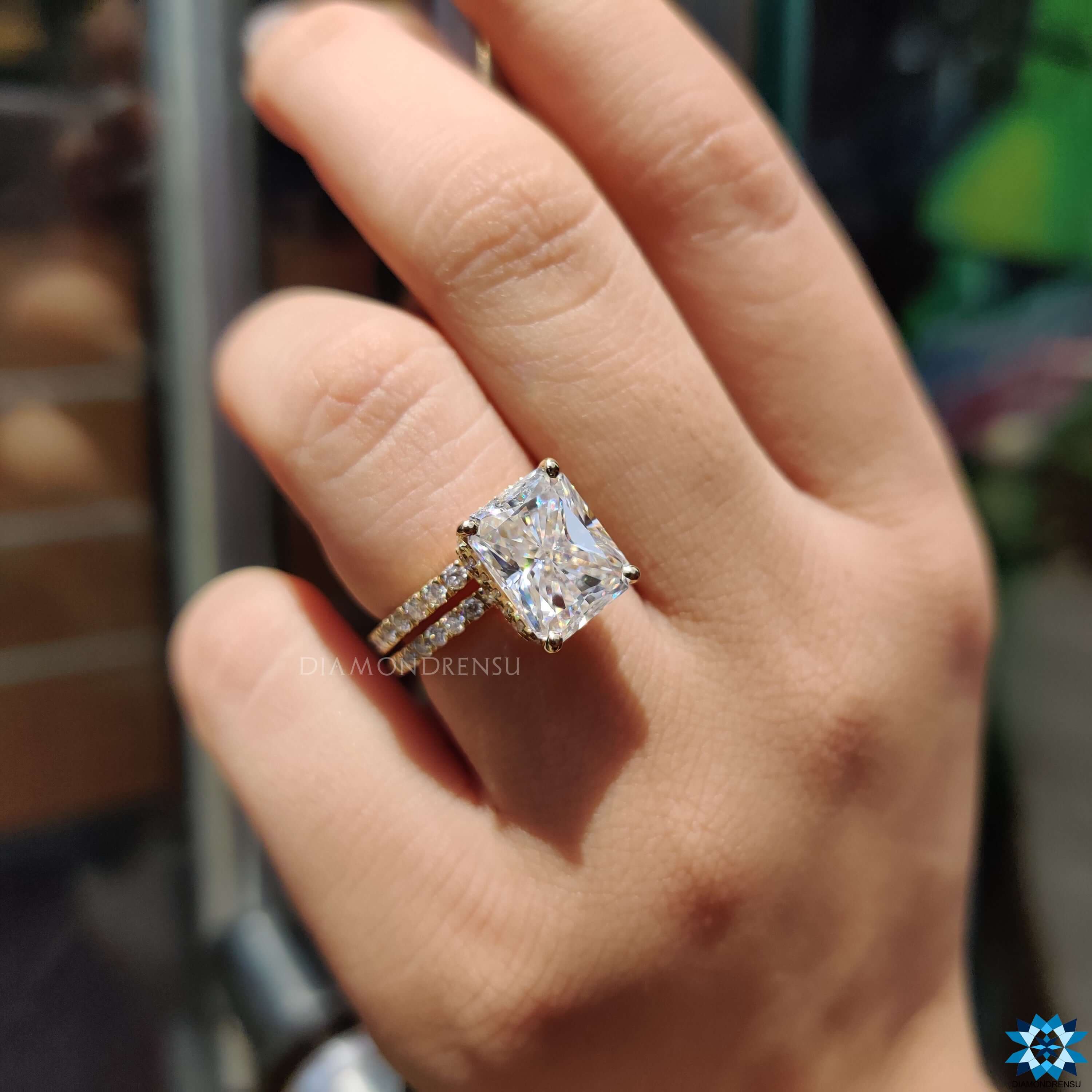 1 1/4Ct Cushion Halo Diamond Engagement Matching Wedding Ring Set 14K White  Gold