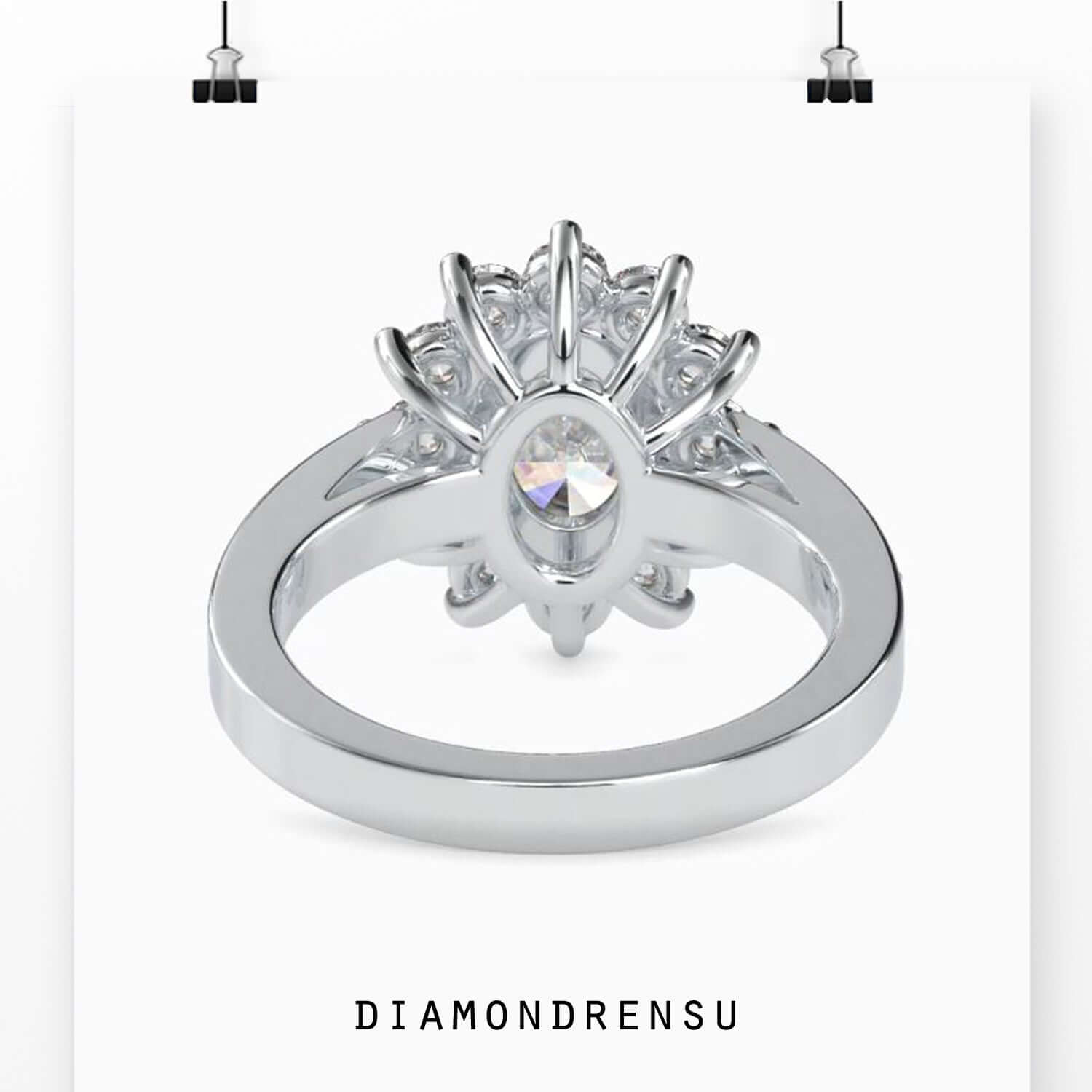 cluster halo engagement ring - diamondrensu