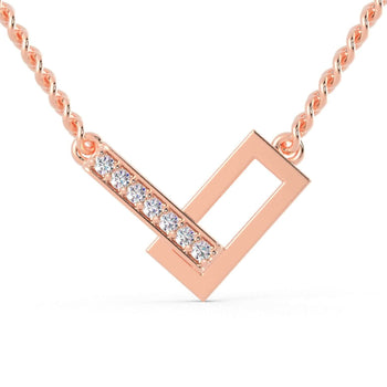 The V pendant offers a sleek and modern design.
